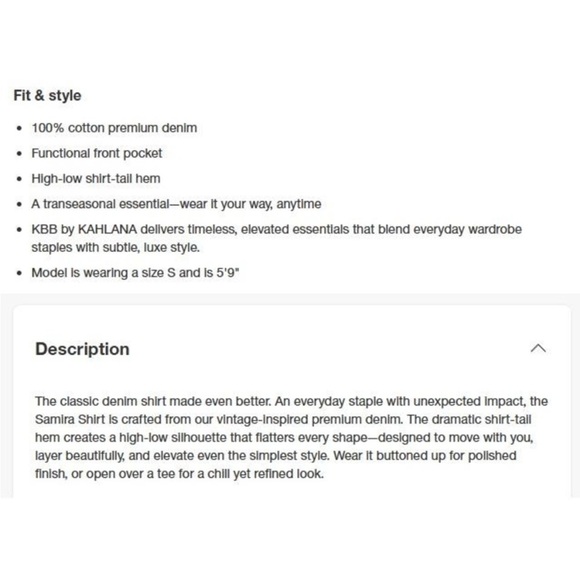 KBB By Kahlana Denim Shirt - Picture 7 of 9